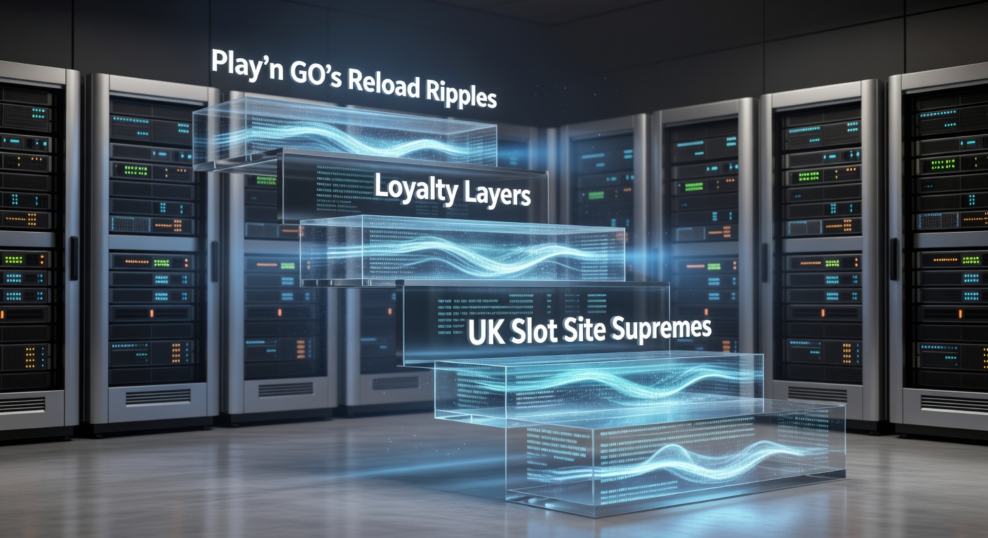 Layered loyalty pyramid graphic illustrating Play'n GO reload codes cascading through UK slot site tiers