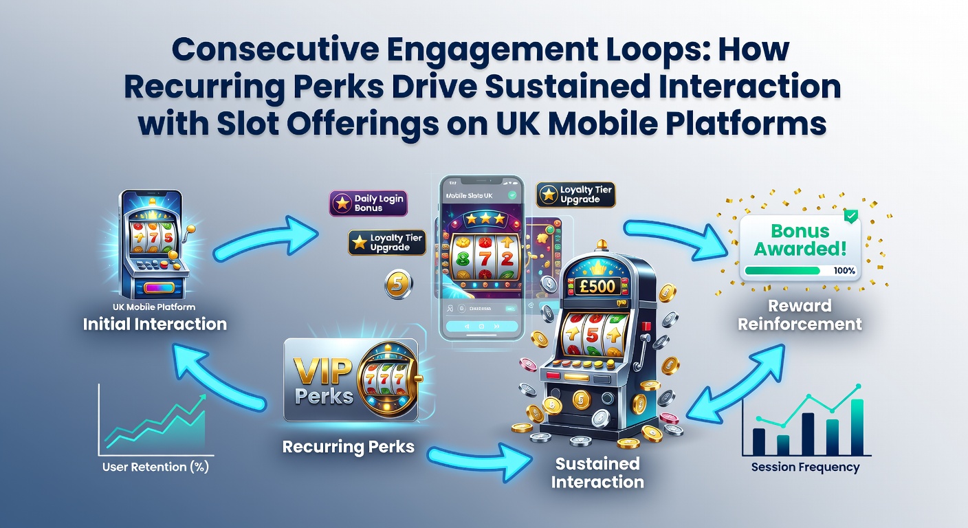 Mobile slot interface showing recurring perk notifications and engagement streak indicators