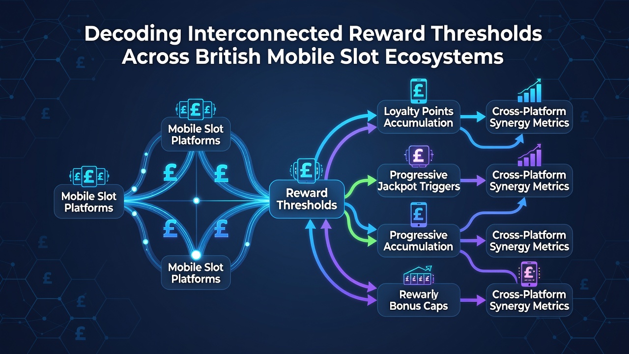 Diagram illustrating threshold interconnections between various British mobile slot applications and their reward calculation pathways