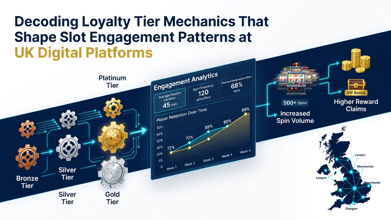 Graph displaying slot engagement metrics and retention rates tied to loyalty tier advancements in UK digital casinos