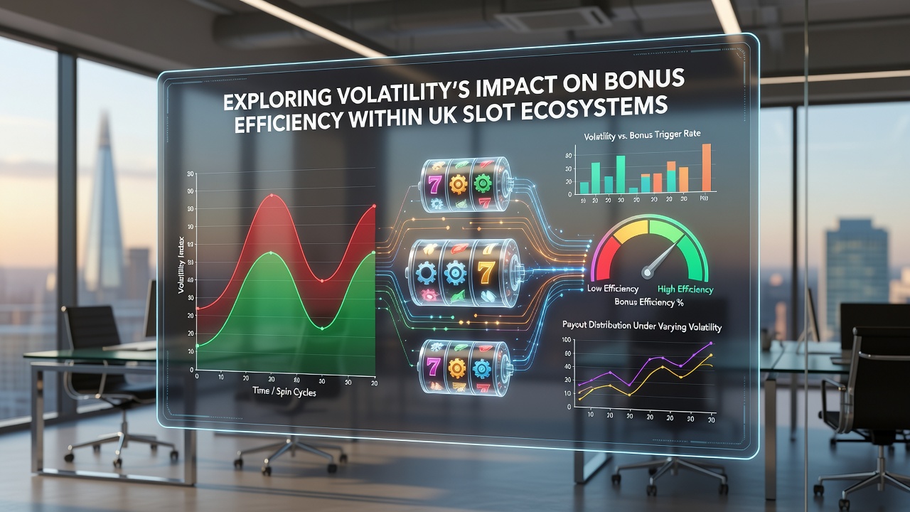 Infographic illustrating UK slot volatility tiers and their effects on bonus playthrough completion