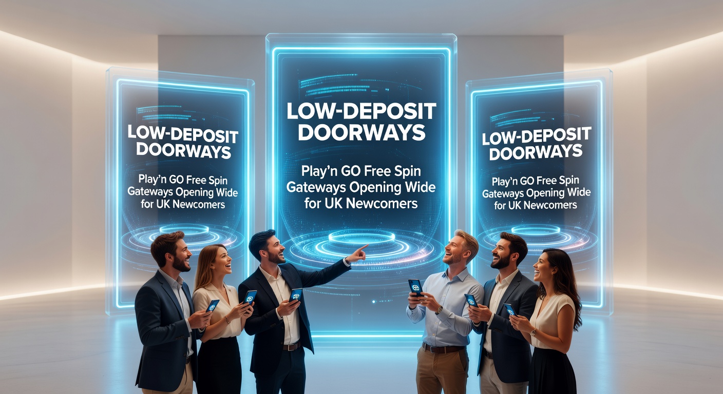 Close-up of a mobile screen showing a low-deposit free spins claim on a Play'n GO slot, with UK flag and minimal deposit prompt