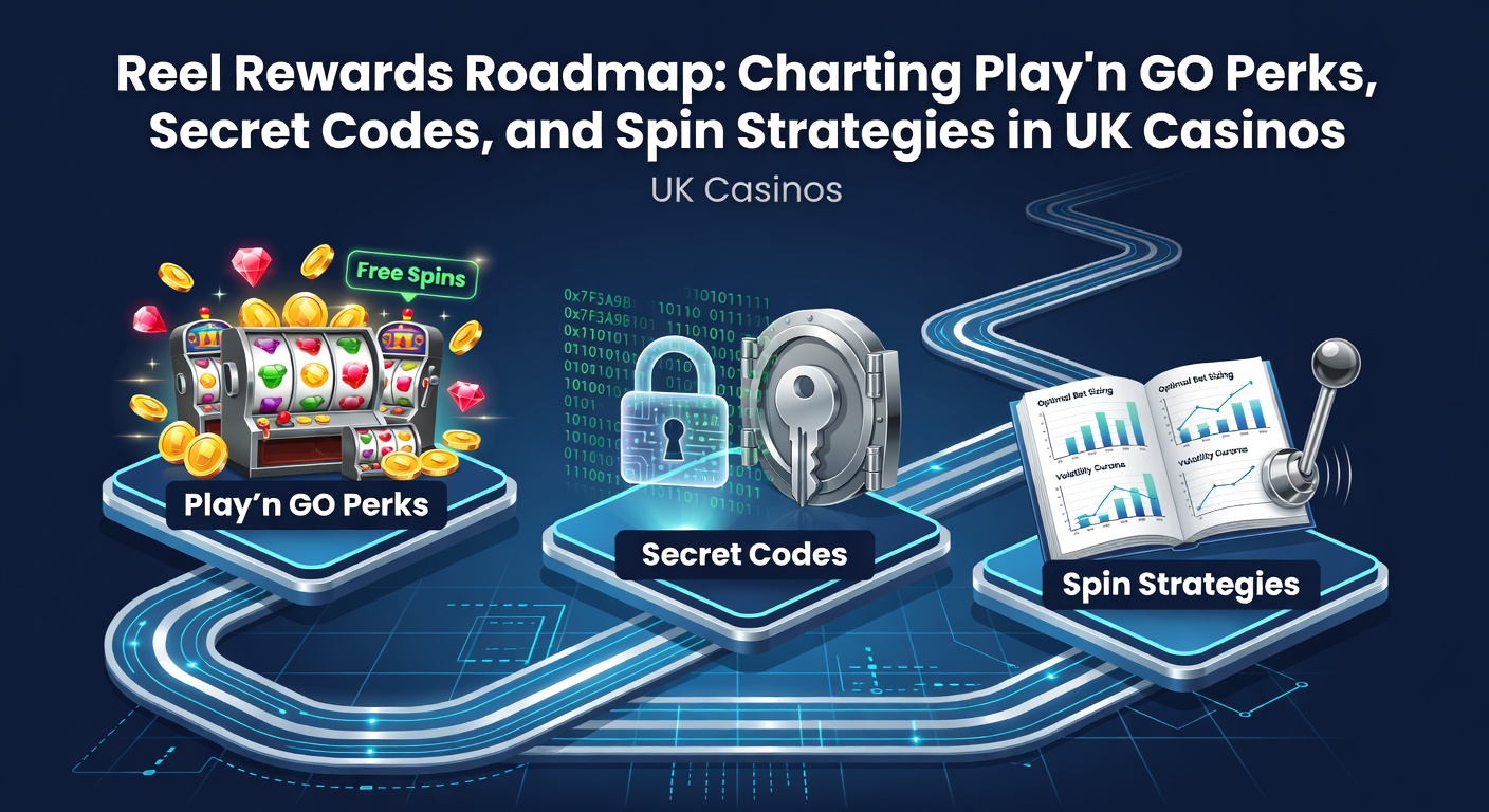 Strategic spin chart illustrating Play'n GO reward progression with code icons and perk ladders in a vibrant casino interface