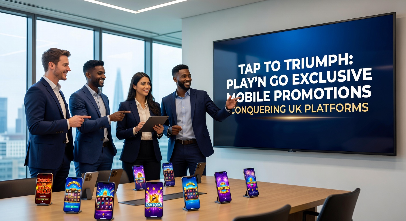 Dynamic collage of UK mobile casino apps showcasing Play'n GO tap promotions, leaderboards, and spinning reels on smartphones