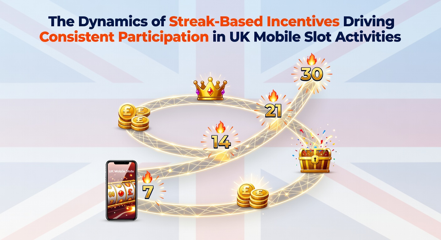 Analytics dashboard displaying streak completion rates and daily active user trends for UK mobile slot platforms