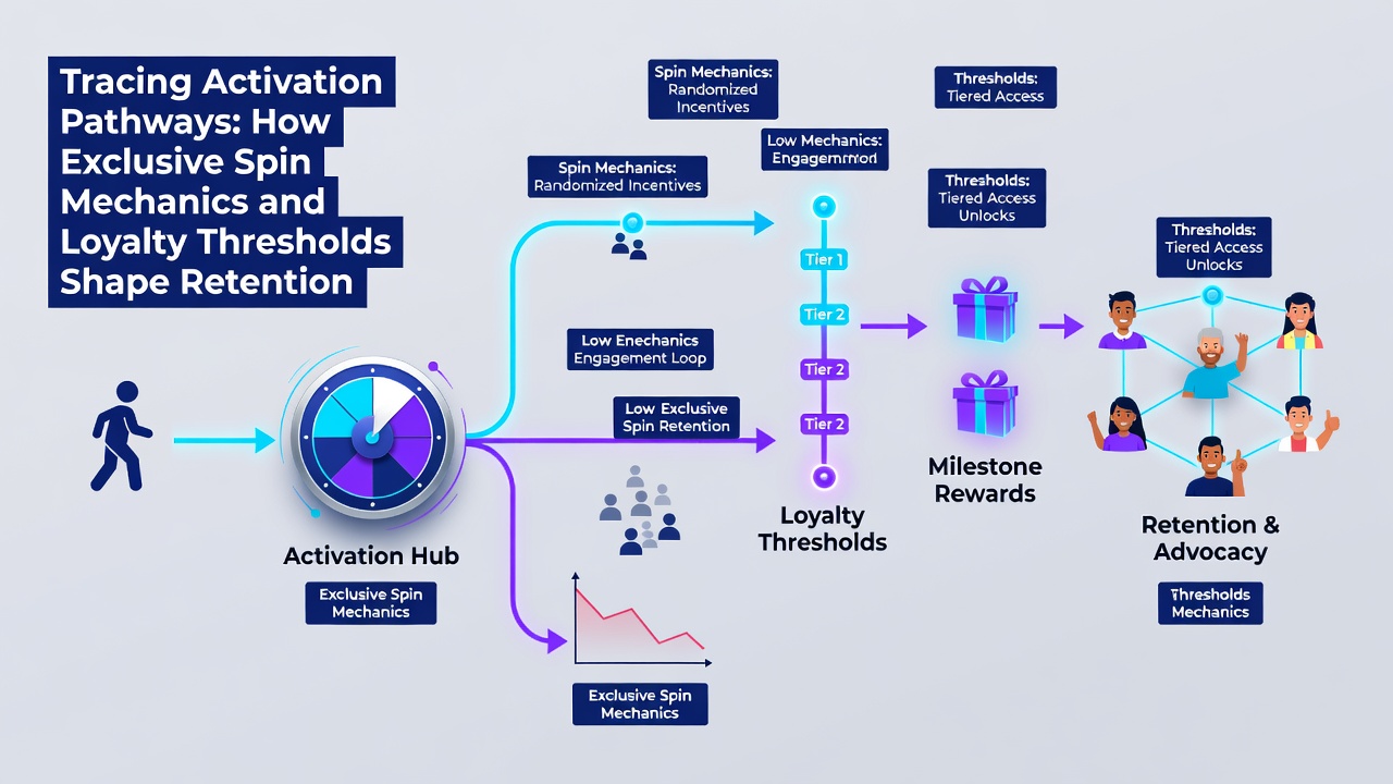 Loyalty dashboard displaying tier thresholds and spin rewards on a UK mobile gaming platform