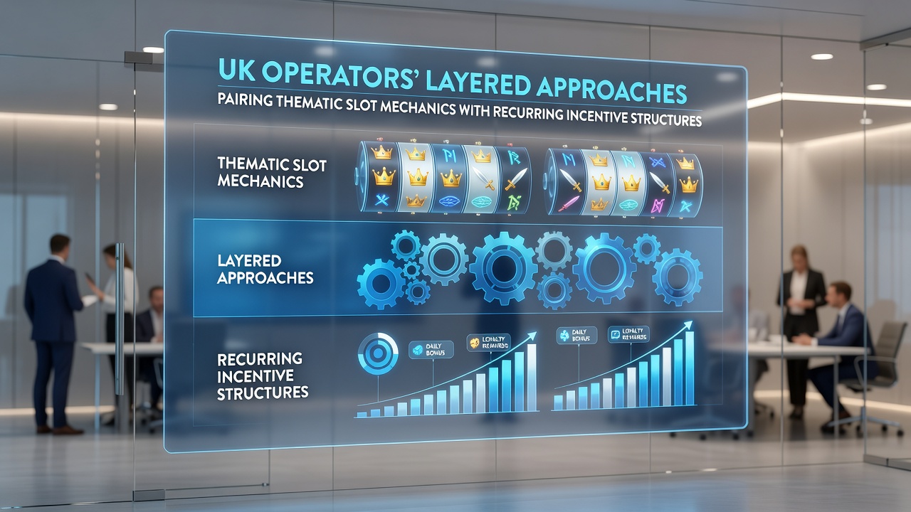 Detailed view of recurring incentive layers including loyalty tiers, thematic progress bars, and weekly challenge interfaces in UK slot platforms
