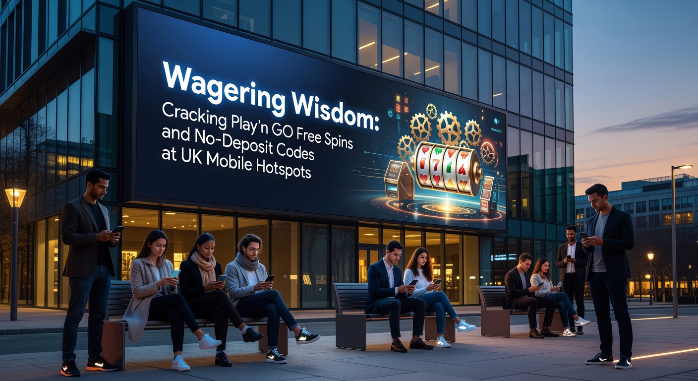 Close-up of a hand holding a smartphone at a UK coffee shop hotspot, screen showing Play'n GO no-deposit code entry and free spins tally climbing during wagering